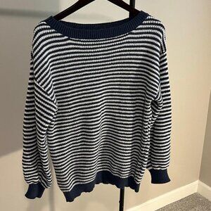 Navy Blue and white stripped sweater